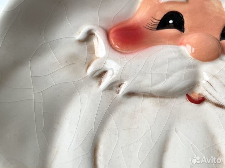 Новогодняя тарелка дед мороз