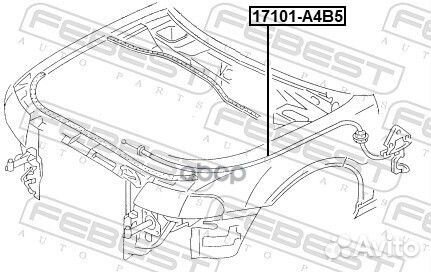 Трос привода открывания замка капота febest 171