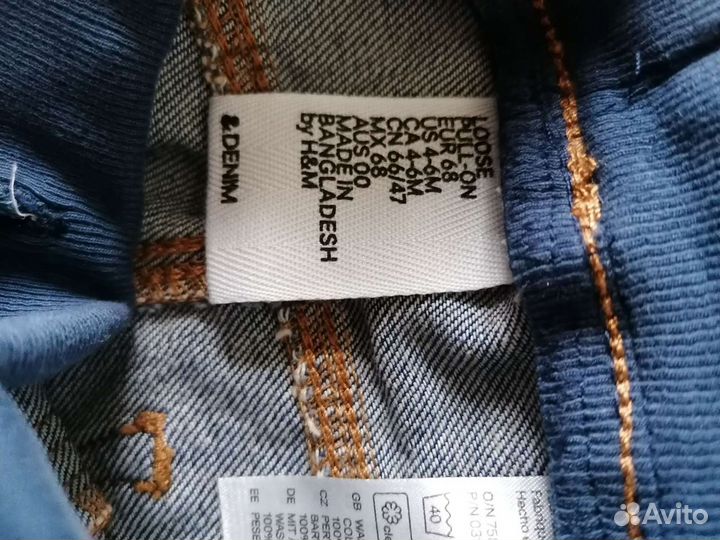 Джинсы эйч энд эм, h&m, 2-4 месяца+кофта