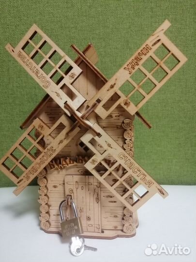 Копилка мельница дерево