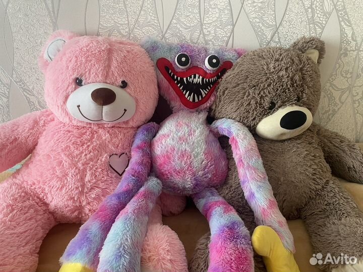 Плюшевый мишка новый розовый