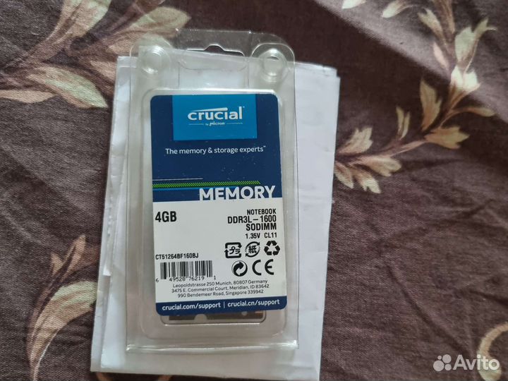 Ddr3l 1600 sodimm 4Gb