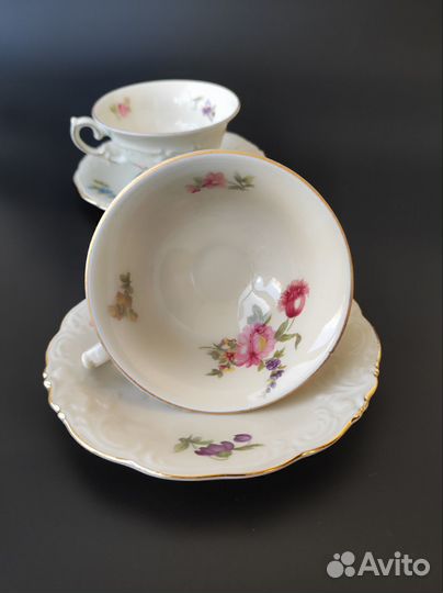 Антикварная чайная пара Friederike KPM Germany