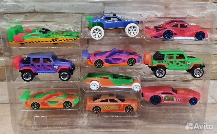 Набор машинок Хот Вилс 10 в 1 меняют цвет