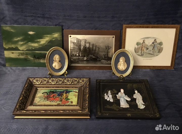 Картина-резьба по кости Франция, Китай