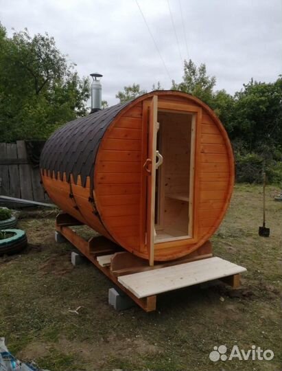 Мобильная баня бочка в рассрочку