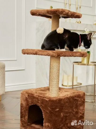 Домик для кошки с когтеточкой лежанкой