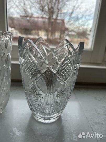 Хрустальная ваза ГДР Ленинград