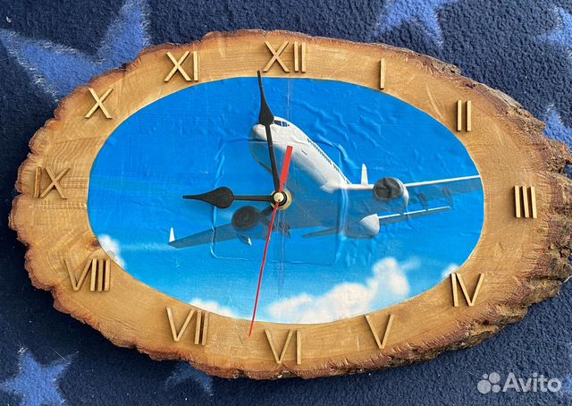 Часы настенные из спила натур дерева