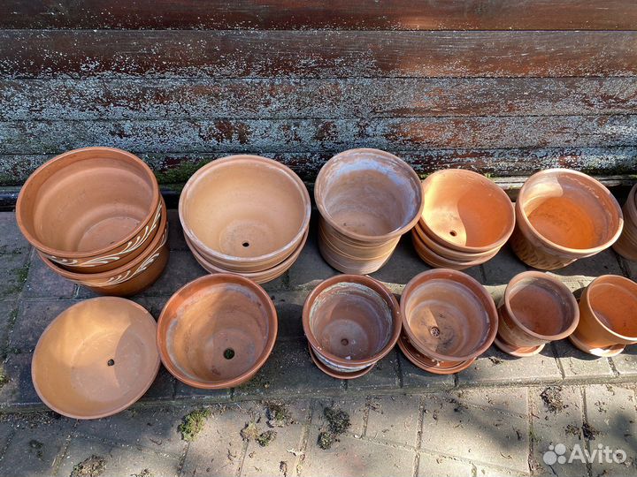 Горшки цветочные, керамика, много