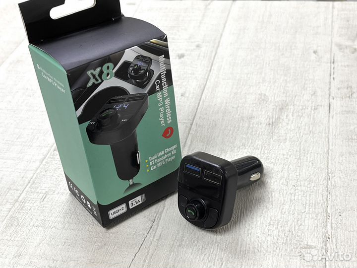 FM Модулятор BT X8 (Bluetooth\MicroSD) 3.1A USB
