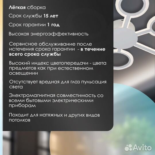 Люстра потолочная новая 7515 элайт 168вт