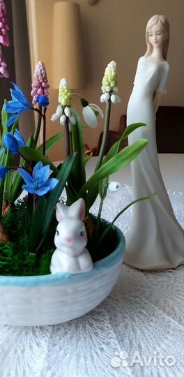 Цветочная композиция Весна (голубая)