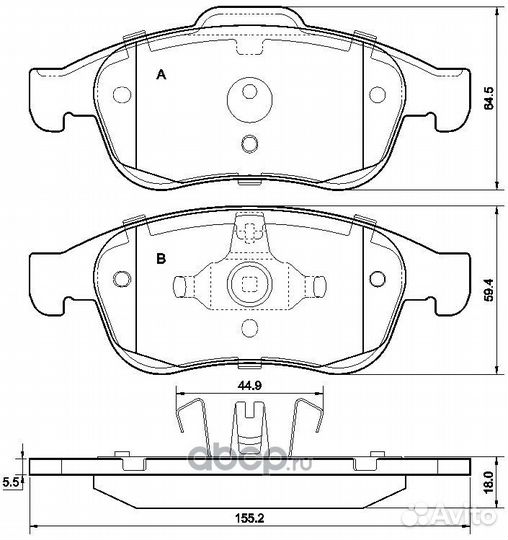 Колодки передние Renaut duster 1,5 дизель franceca