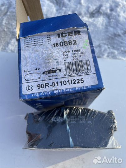 Колодки тормозные пер. icer 180882 nissan Sunny IV