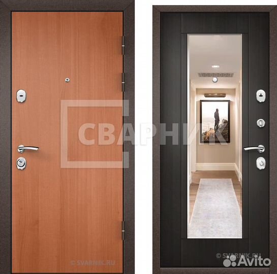 Входная дверь с зеркалом. Установка под ключ