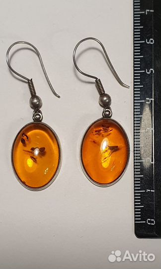 Серьги янтарь СССР