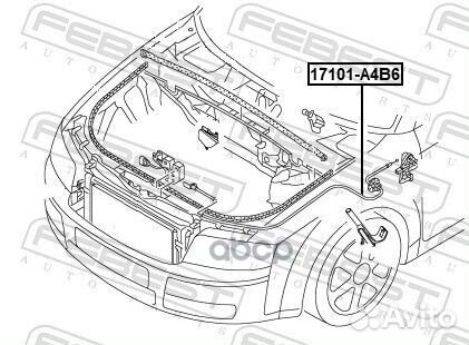 Трос привода открывания замка капота audi A4/AV