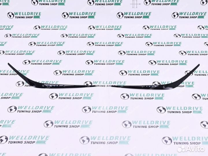 Реснички на фары BMW 5 G60 черные