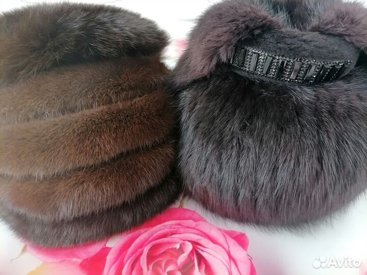 Женские шапки из норки