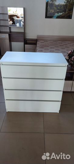 Комод Экко 4 ящика Белый 86х44х88