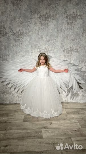 Детские белые гибкие крылья