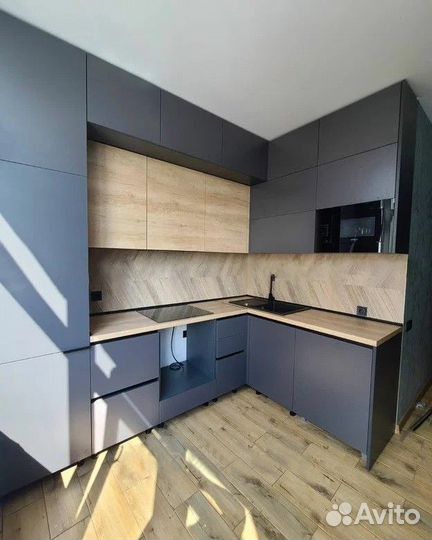 Кухонный гарнитур эмаль без ручек hk 8752