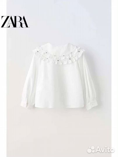 Рубашка/ блузка школьная zara 116 122 128 140