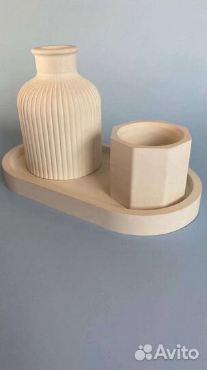 Овальная подставка из гипса (ручная работа)