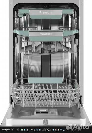 Посудомоечная машина weissgauff BDW 4160 Real Touch DC Inverter Timer Floor, узкая, 45см, встраиваем