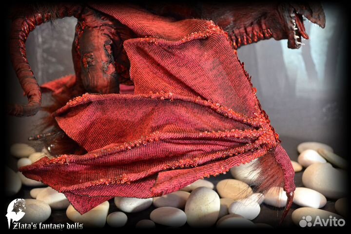 Красный дракон подвижная мягкая скульптура, кукла