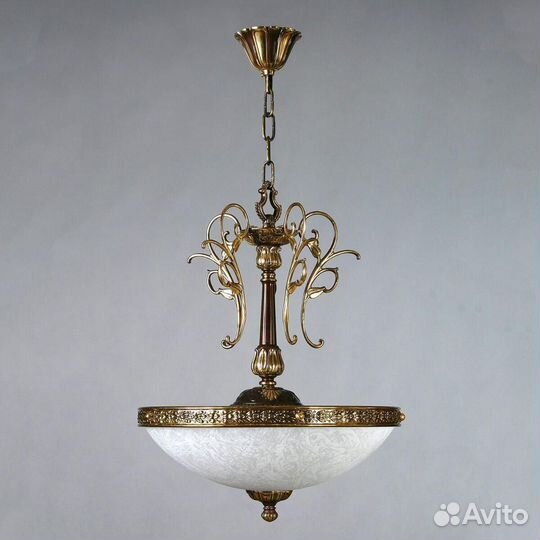 Люстра подвесная металл и стекло классика