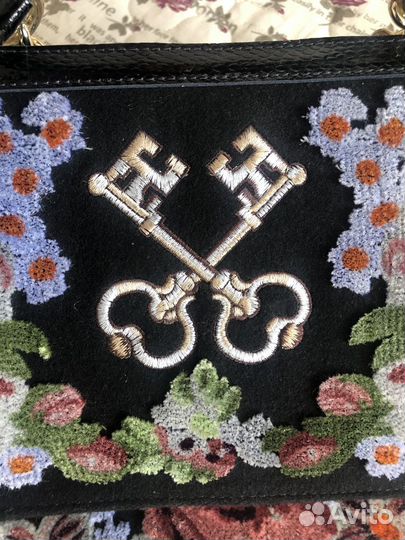 Сумка кожа+замша+вышивка
