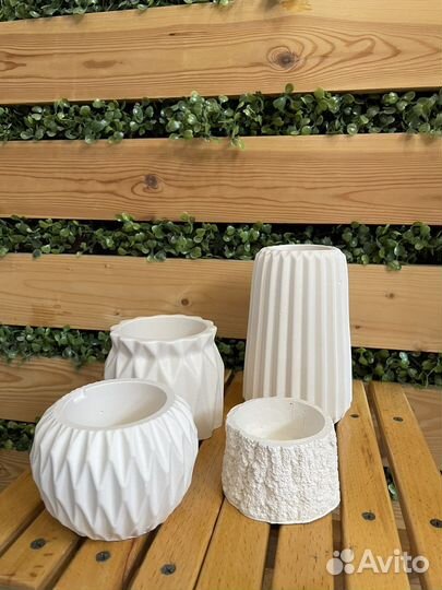 Гипсовые горшочки