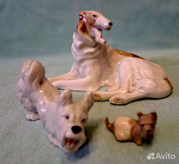 Фарфоровые статуэтки собак лфз