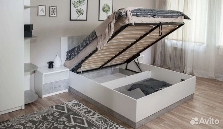 Кровать с подъемным механизмом и матрасом 160х200