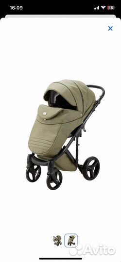 Коляска 2 в 1 adamex luciano deluxe Q106 экокожа