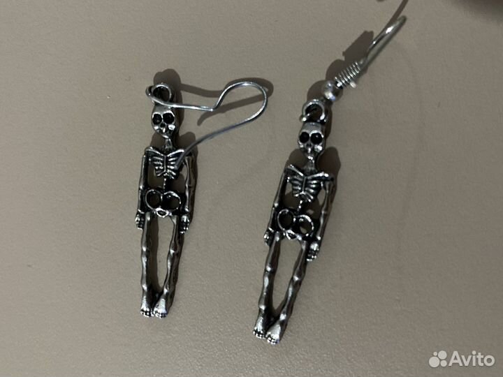 Серьги скелет