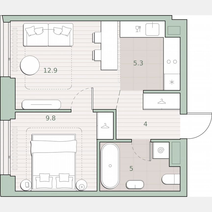 1-к. квартира, 37 м², 19/27 эт.