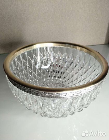 Ваза для фруктов Хрусталь Мельхиор СССР