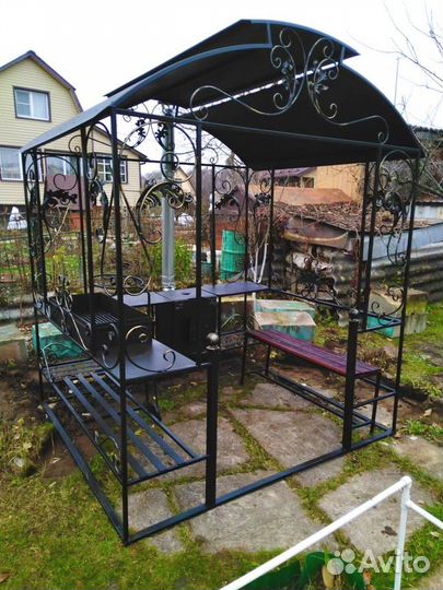 Мангал беседка с крышей