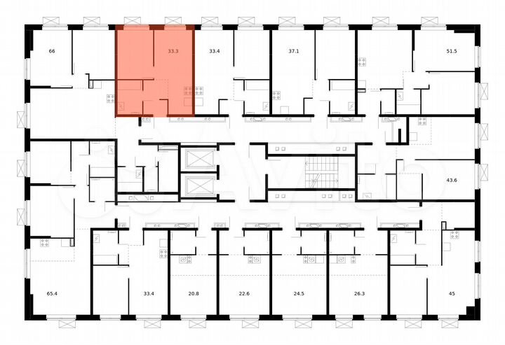 1-к. квартира, 33,3 м², 6/16 эт.