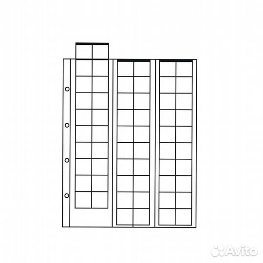 Листы для монет. Скользящего типа. Формат Оптима