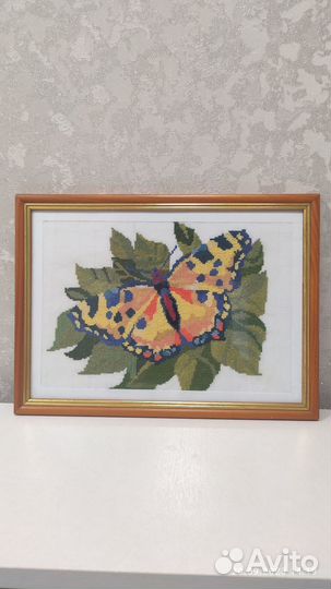 Картина вышитая крестом ручная работа 32 х 23,5 см