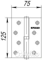 Петля IN5430SR AB правая (413-5 125x75x2,5) бронза