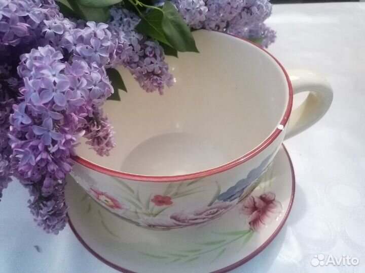 Чашка Кашпо с блюдцем Супер Гигант XL