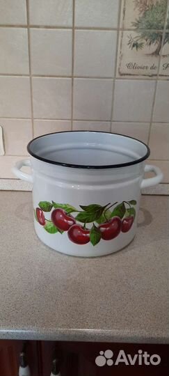 Кастрюля эмалированная, 6 литров