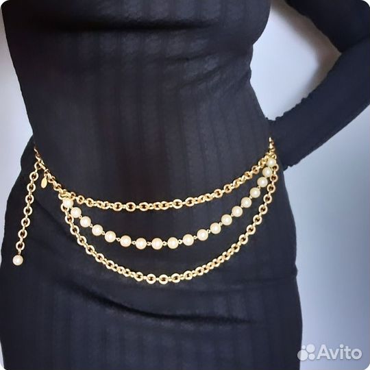 Пояс Carolee, цепь, винтаж США