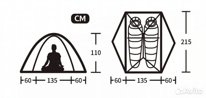 Палатка Naturehike Star-river Si 2-местная, зелена