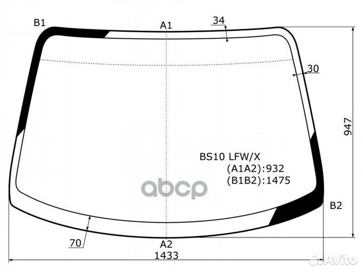 Стекло лобовое Toyota Ipsum (SXM10) 96-01 / Picnic